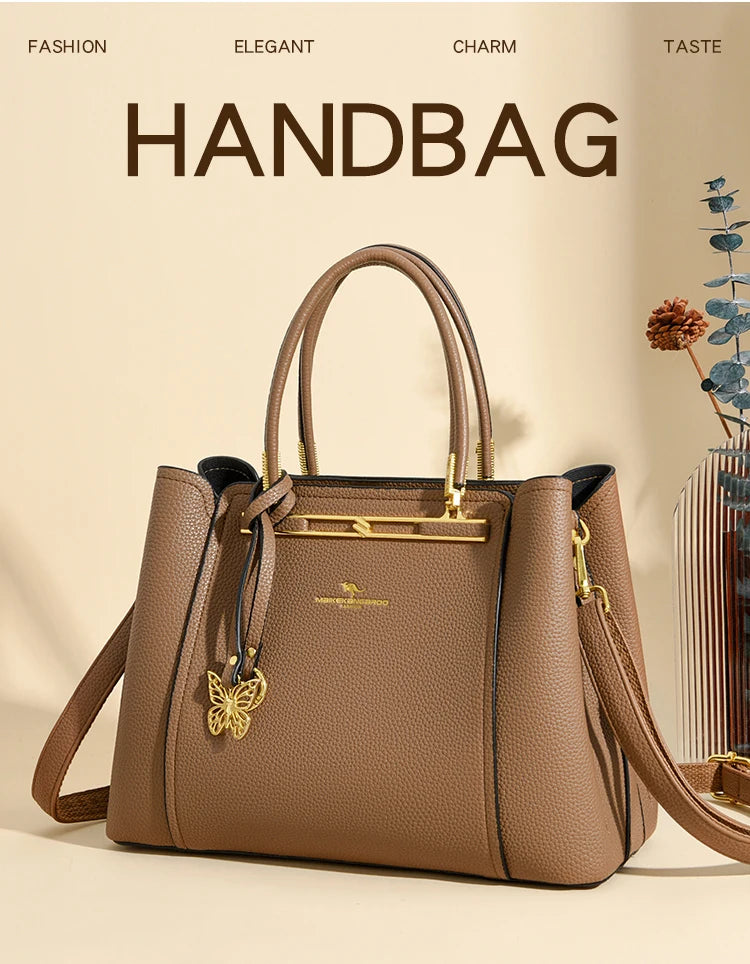 LUXE BUTTERFLY STRUCTURED TOTE – PREMIUM TOP‑HANDLE HANDBAG