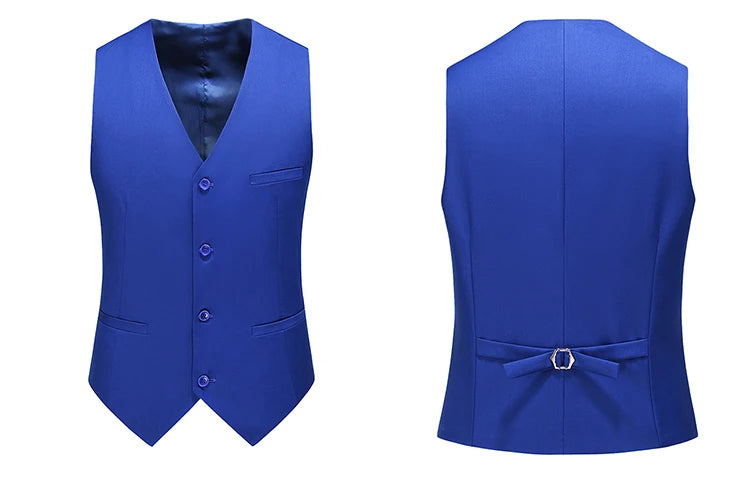 Men's Slim Fit Suit Vest – Solid Color Business Waistcoat