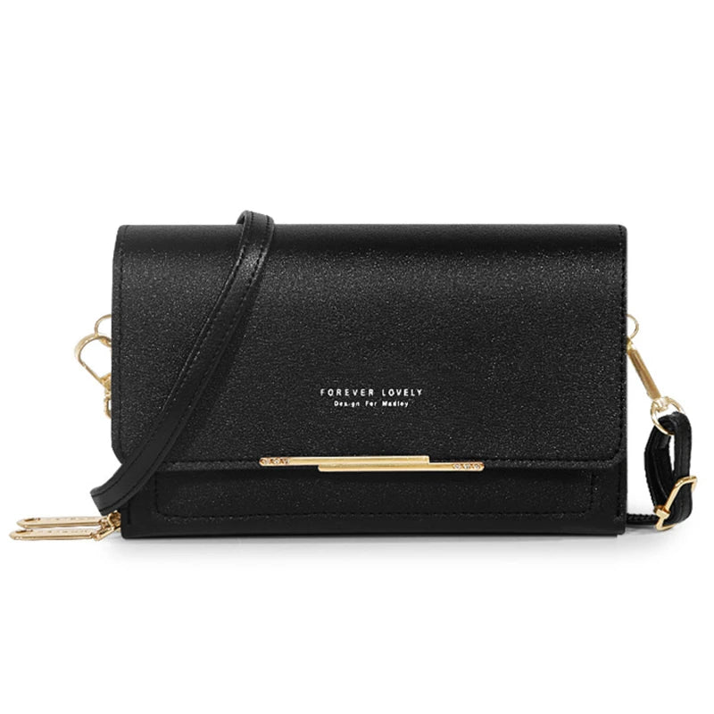 LUXE MULTI-COMPARTMENT CROSSBODY – LEATHER & GOLD ACCENTS