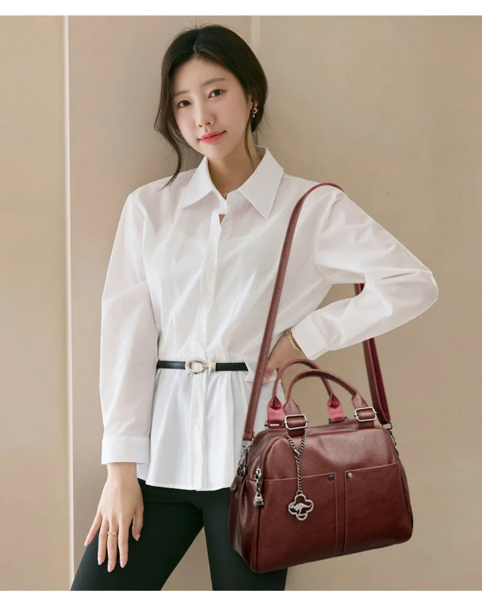 STRUCTURED TOP-HANDLE CROSSBODY BAG