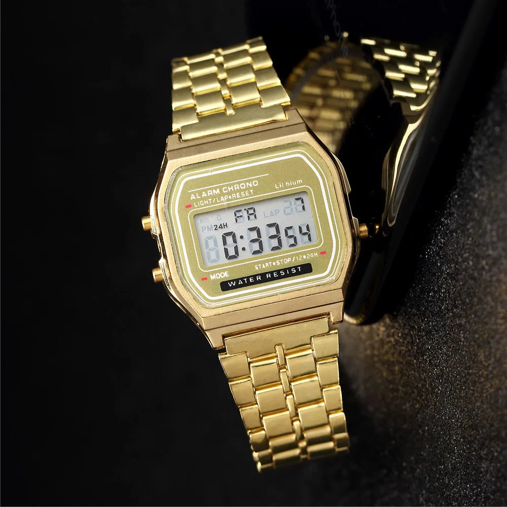 Women's Digital Watch - Stainless Steel Business Wristwatch