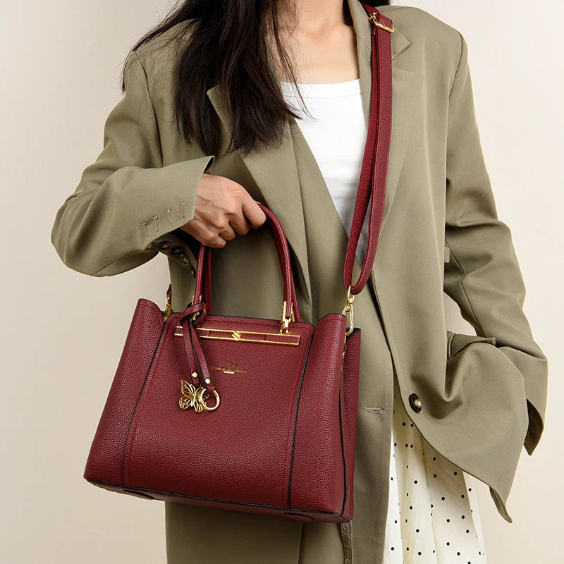 LUXE BUTTERFLY STRUCTURED TOTE – PREMIUM TOP‑HANDLE HANDBAG