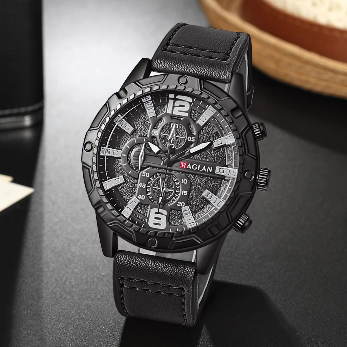 Men's Leather Watch - Classic Fashion Wristwatch