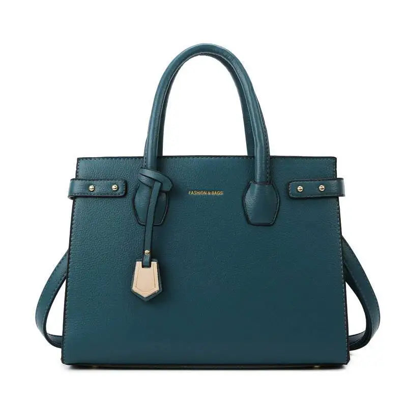STRUCTURED LEATHER TOP-HANDLE HANDBAG