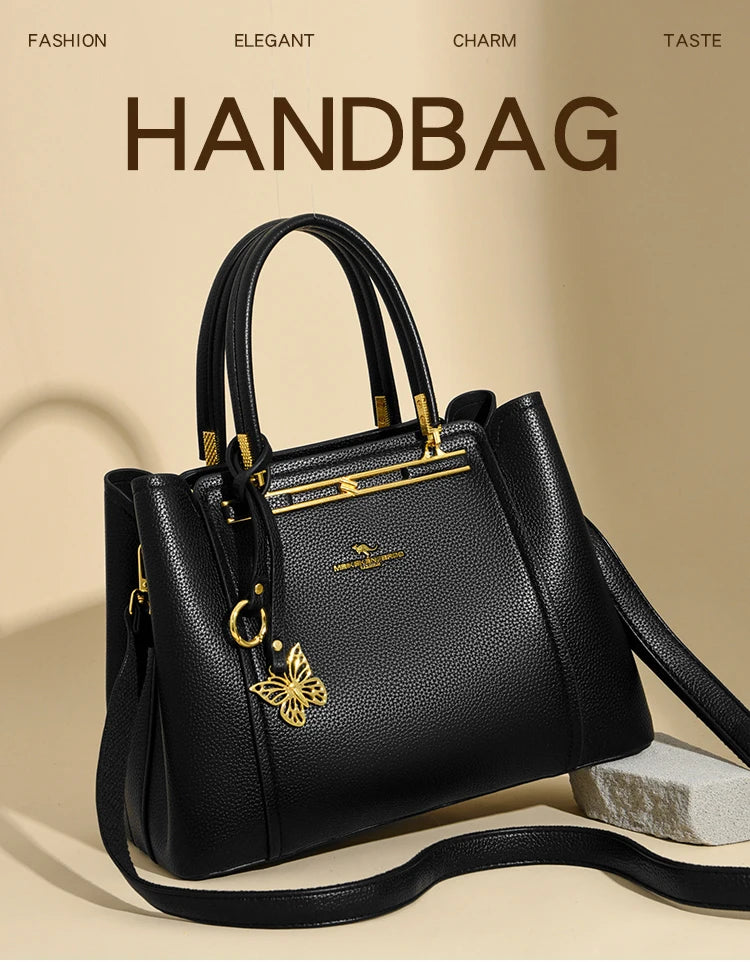 LUXE BUTTERFLY STRUCTURED TOTE – PREMIUM TOP‑HANDLE HANDBAG