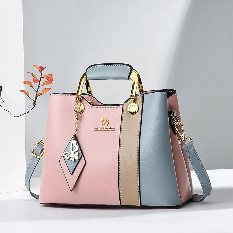 COLORBLOCK STRUCTURED TOP-HANDLE HANDBAG – SHOULDER & CROSSBODY