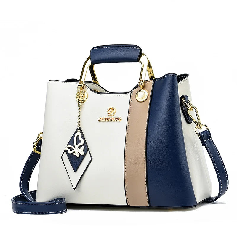 COLORBLOCK STRUCTURED TOP-HANDLE HANDBAG – SHOULDER & CROSSBODY