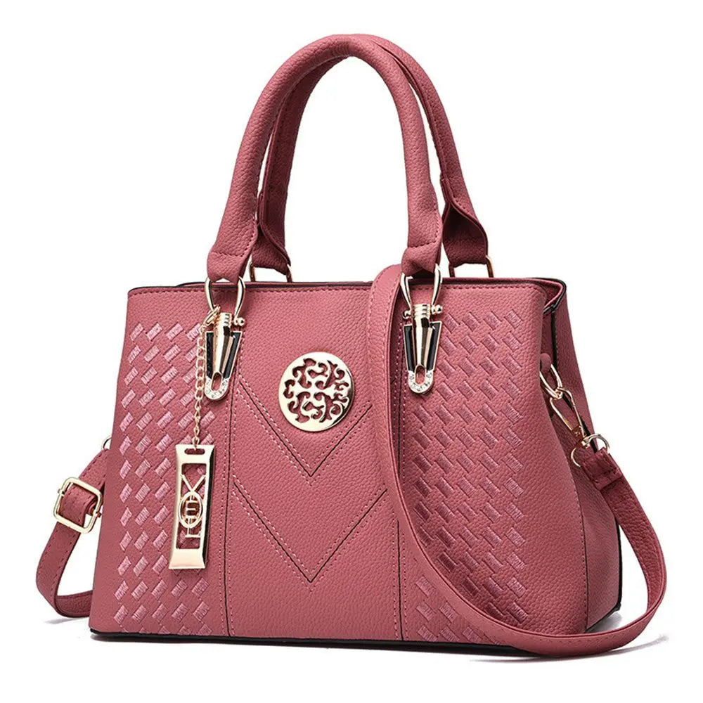 STRUCTURED TEXTURED TOP-HANDLE HANDBAG