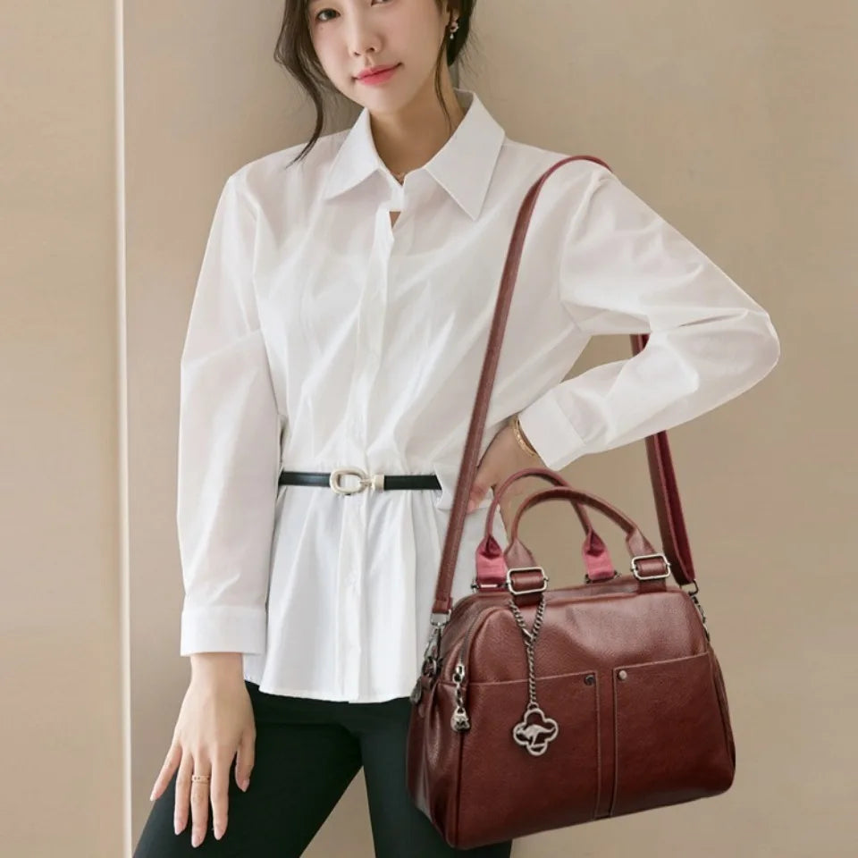 STRUCTURED TOP-HANDLE CROSSBODY BAG