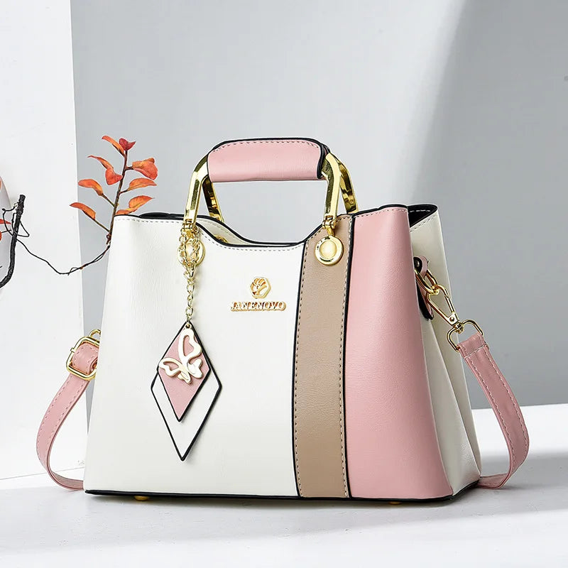 COLORBLOCK STRUCTURED TOP-HANDLE HANDBAG – SHOULDER & CROSSBODY