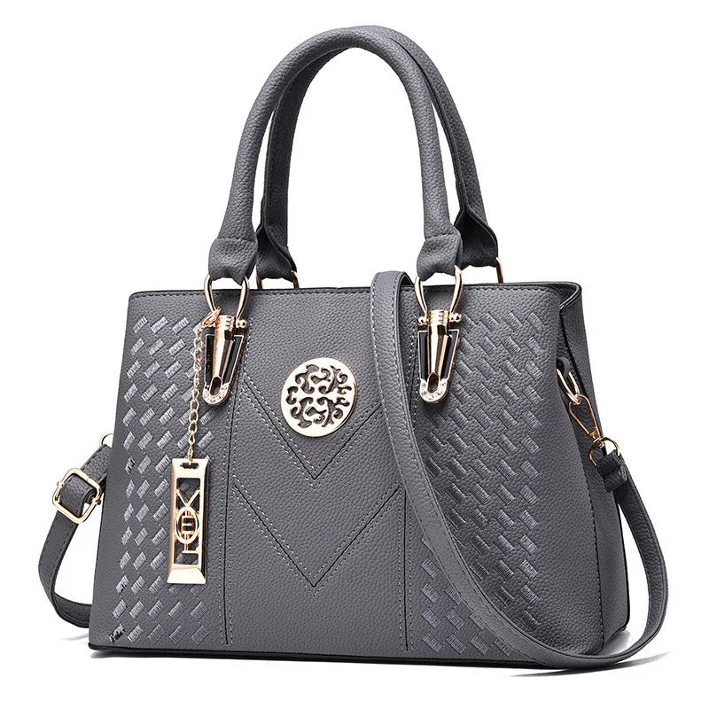 STRUCTURED TEXTURED TOP-HANDLE HANDBAG