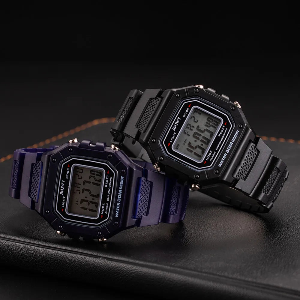 Digital Sports Watch - Waterproof LED Wristwatch for Men & Women