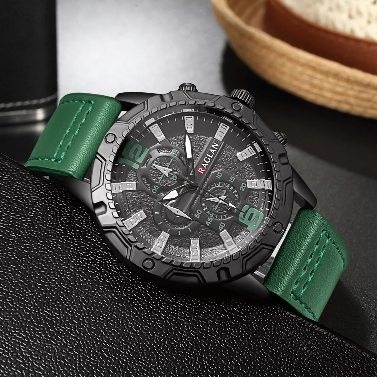 Men's Leather Watch - Classic Fashion Wristwatch