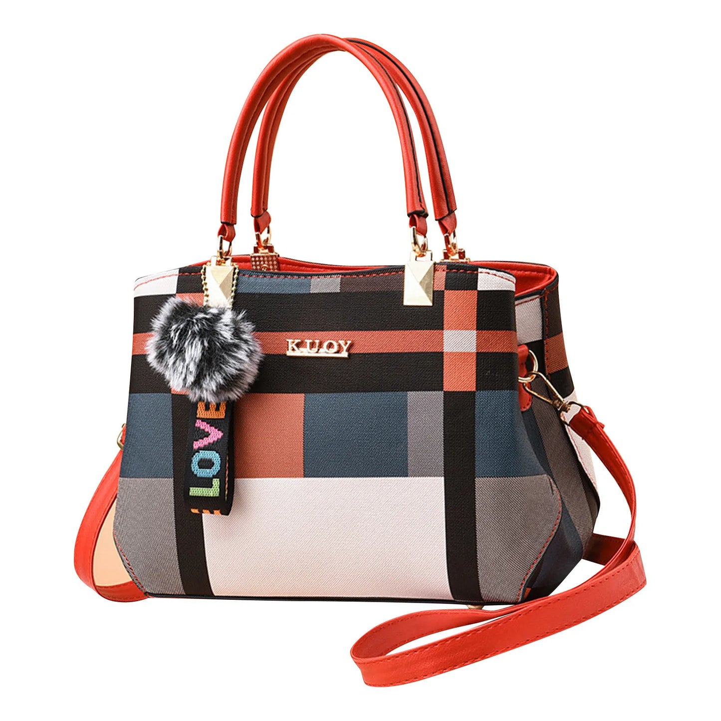 GEOMETRIC PRINT TOP-HANDLE HANDBAG – SHOULDER & CROSSBODY