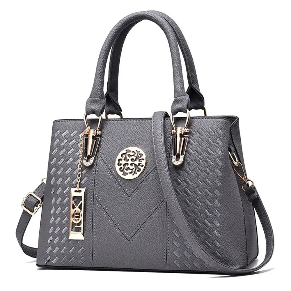 STRUCTURED TEXTURED TOP-HANDLE HANDBAG