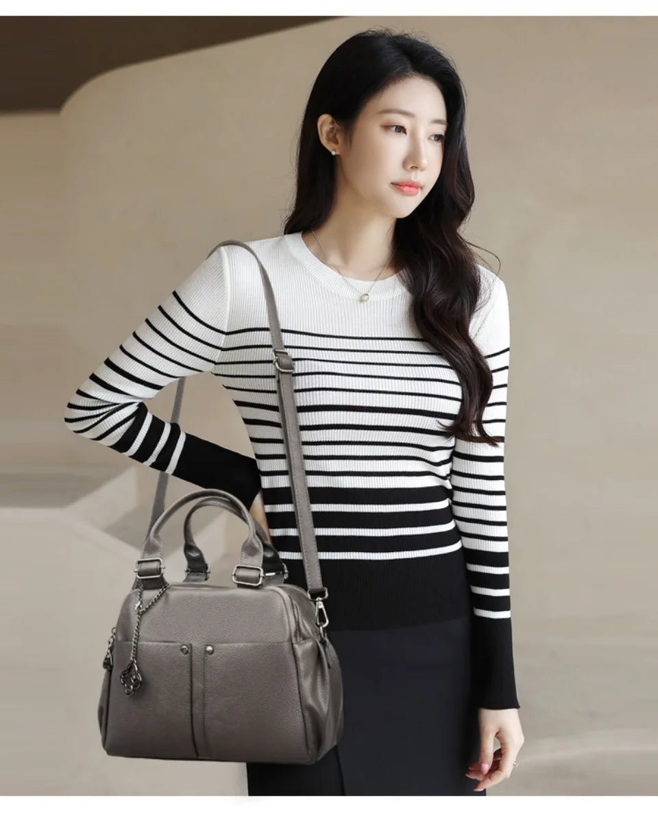 STRUCTURED TOP-HANDLE CROSSBODY BAG