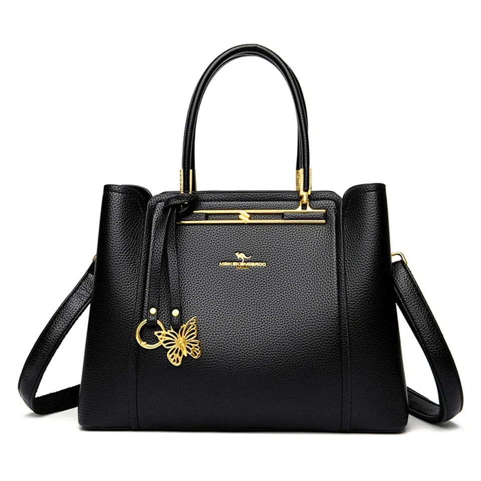 LUXE BUTTERFLY STRUCTURED TOTE – PREMIUM TOP‑HANDLE HANDBAG