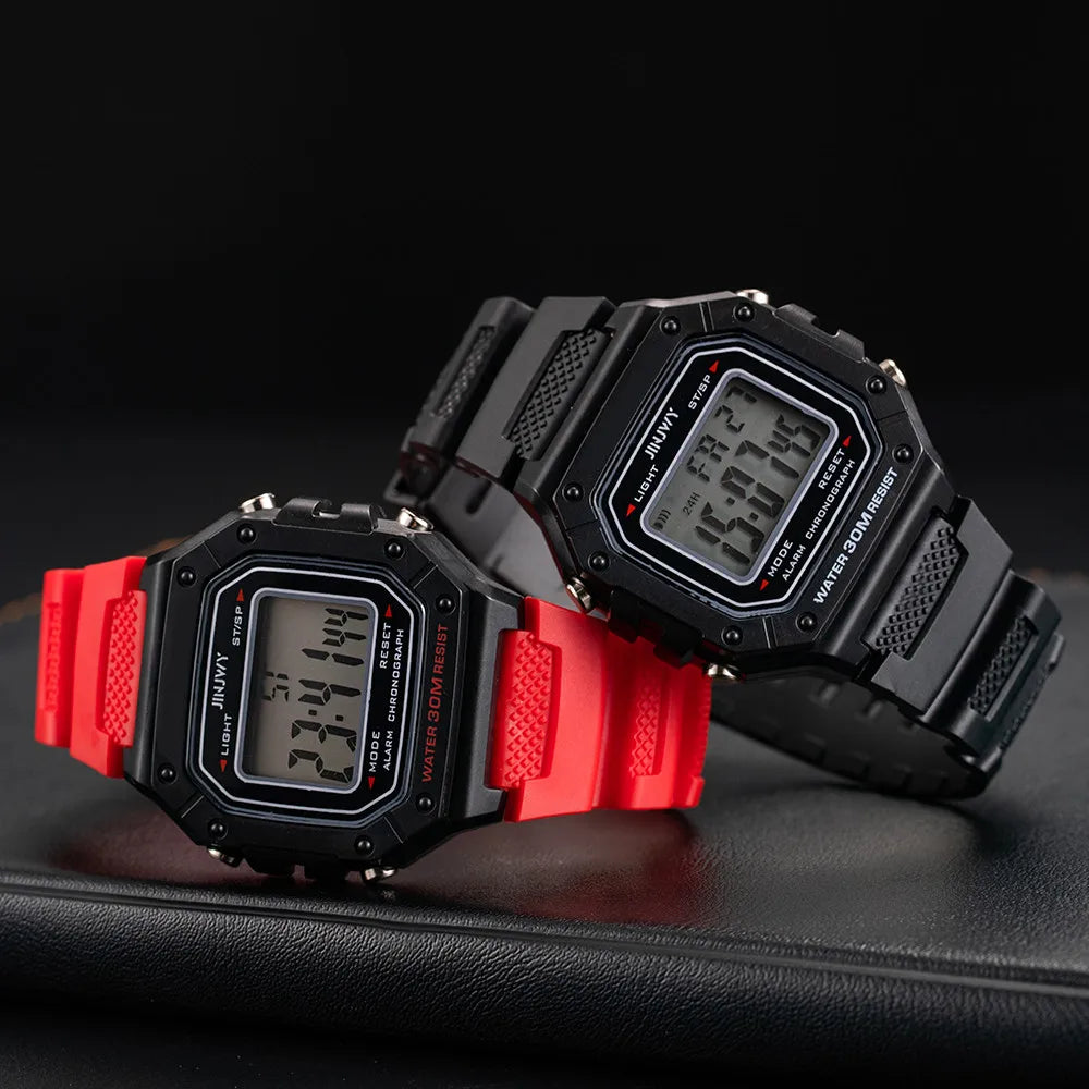 Digital Sports Watch - Waterproof LED Wristwatch for Men & Women