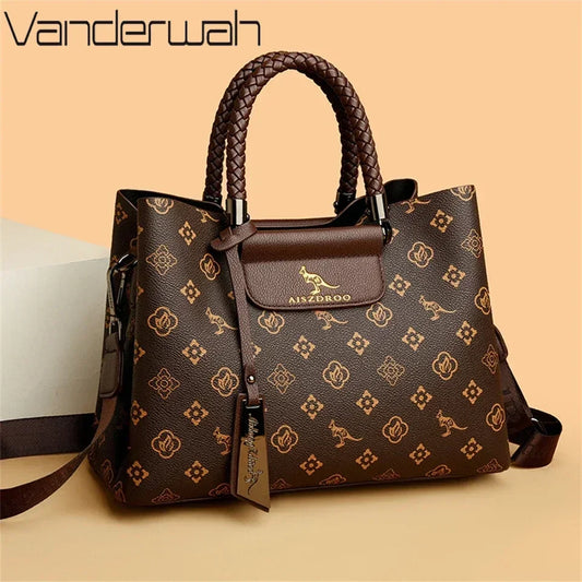 SIGNATURE MONOGRAM BRAIDED TOTE – LUXURY STRUCTURED HANDBAG