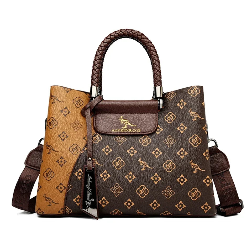 SIGNATURE MONOGRAM BRAIDED TOTE – LUXURY STRUCTURED HANDBAG
