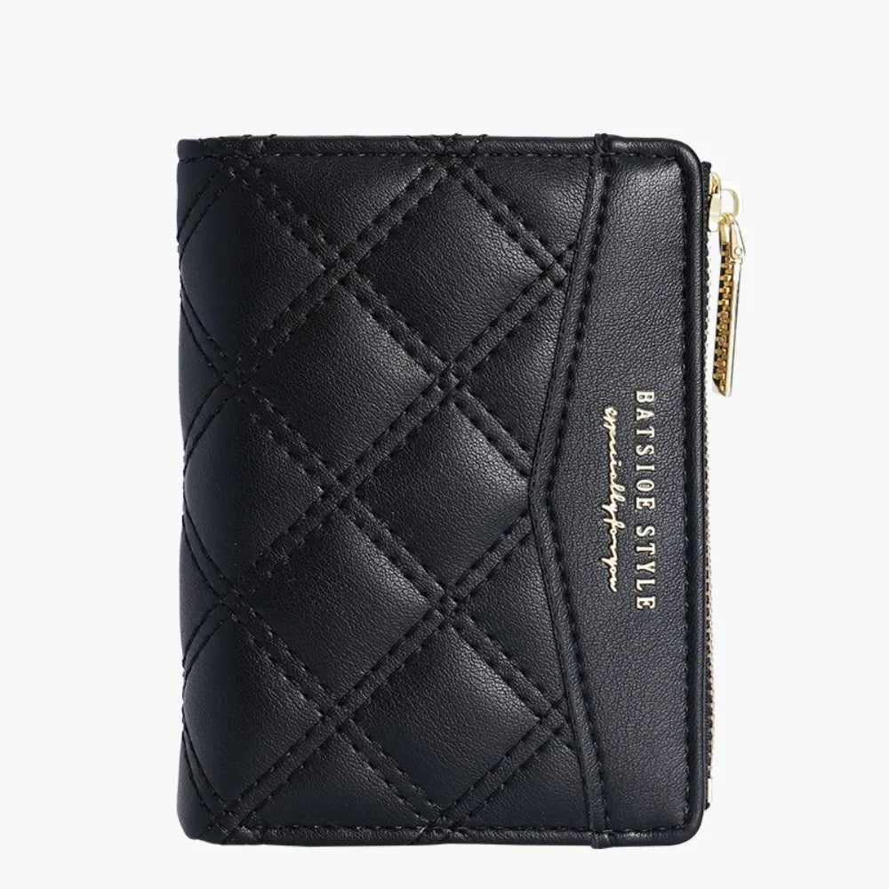 QUILTED FLAP WALLET – WOMEN'S ZIP CARD & COIN HOLDER