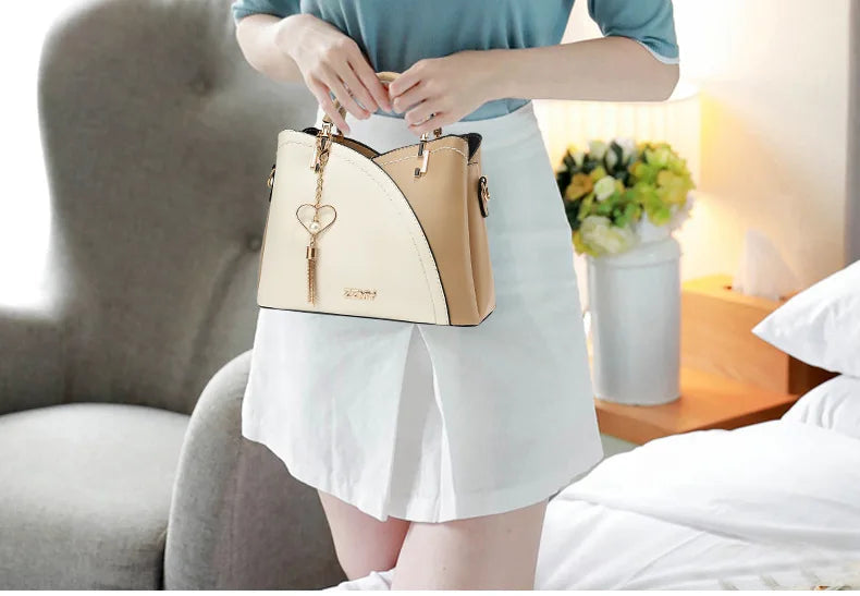 ELEGANTE COLORBLOCK HANDTASCHEN-SET – HENKELTASCHE & PASSENDES PORTEFÜLLE
