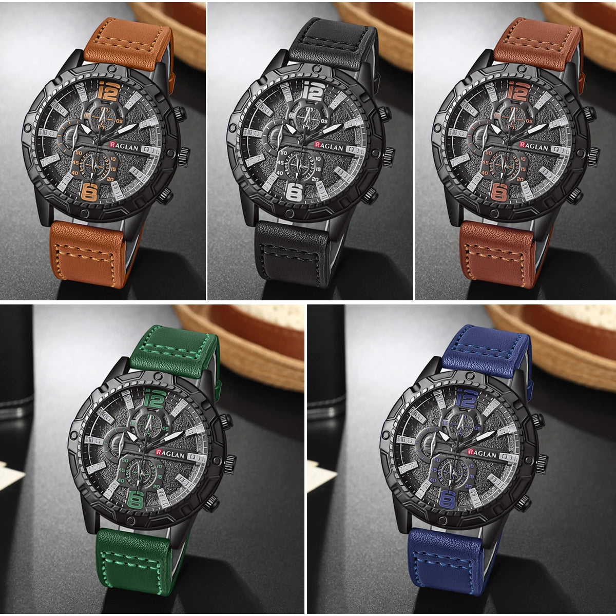 Men's Leather Watch - Classic Fashion Wristwatch