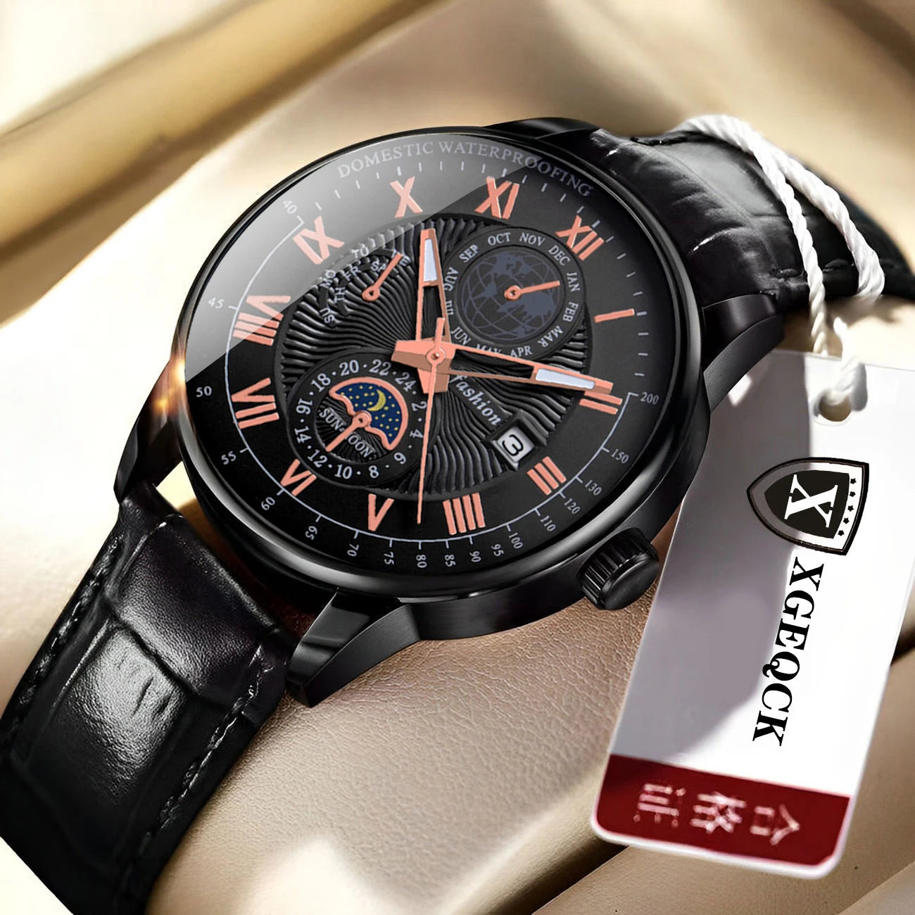 Men's Luxury Sport Watch - Waterproof Leather Quartz Wristwatch