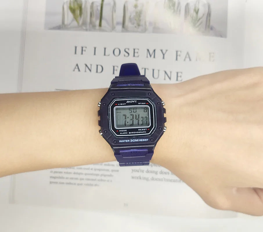 Digital Sports Watch - Waterproof LED Wristwatch for Men & Women