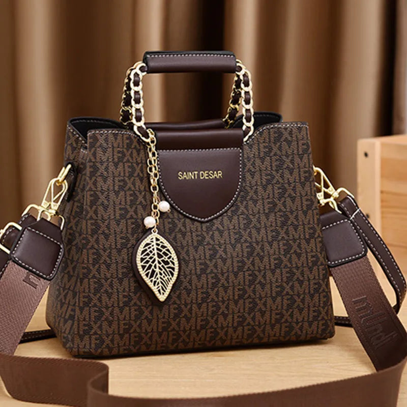 DESIGNER MONOGRAM 2-PIECE HANDBAG SET