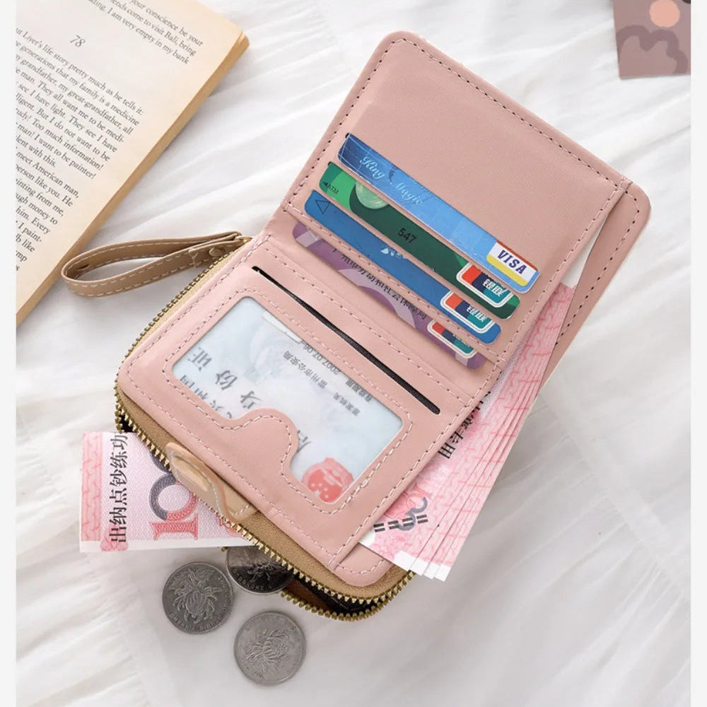 CAT-PRINT COMPACT WALLET – CARD HOLDER & COIN ZIPPER