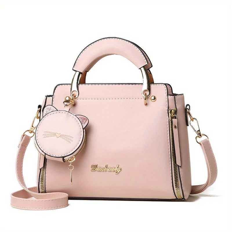 CAT-CHARM STRUCTURED HANDBAG – TOP HANDLE & SHOULDER BAG