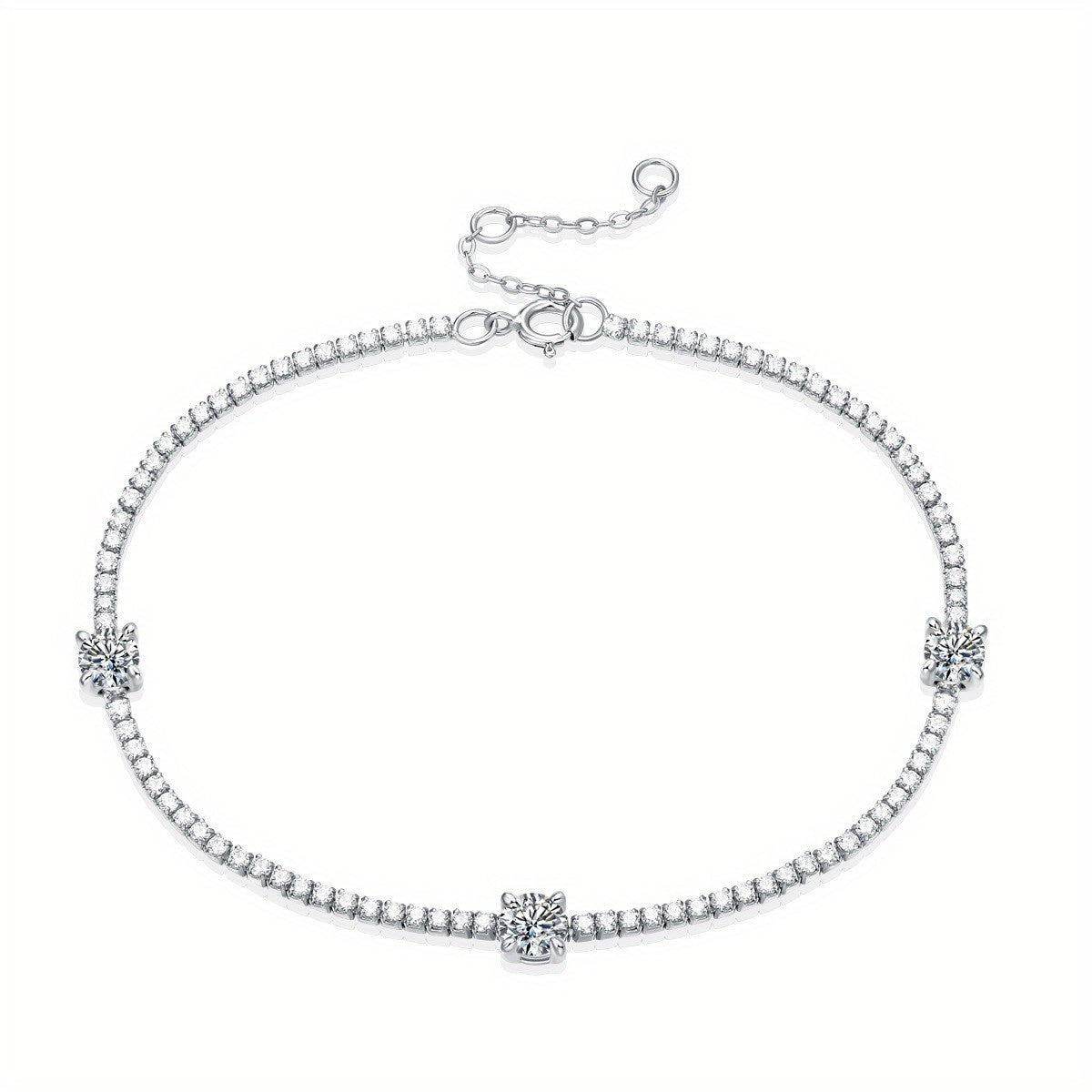 Moissanite Tennis Bracelet - 925 Sterling Silver for Women
