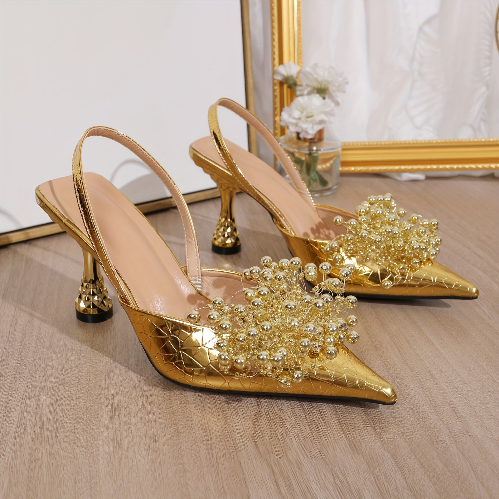 Women's Pointed Toe Slingback Heels - Elegant Party Sandals