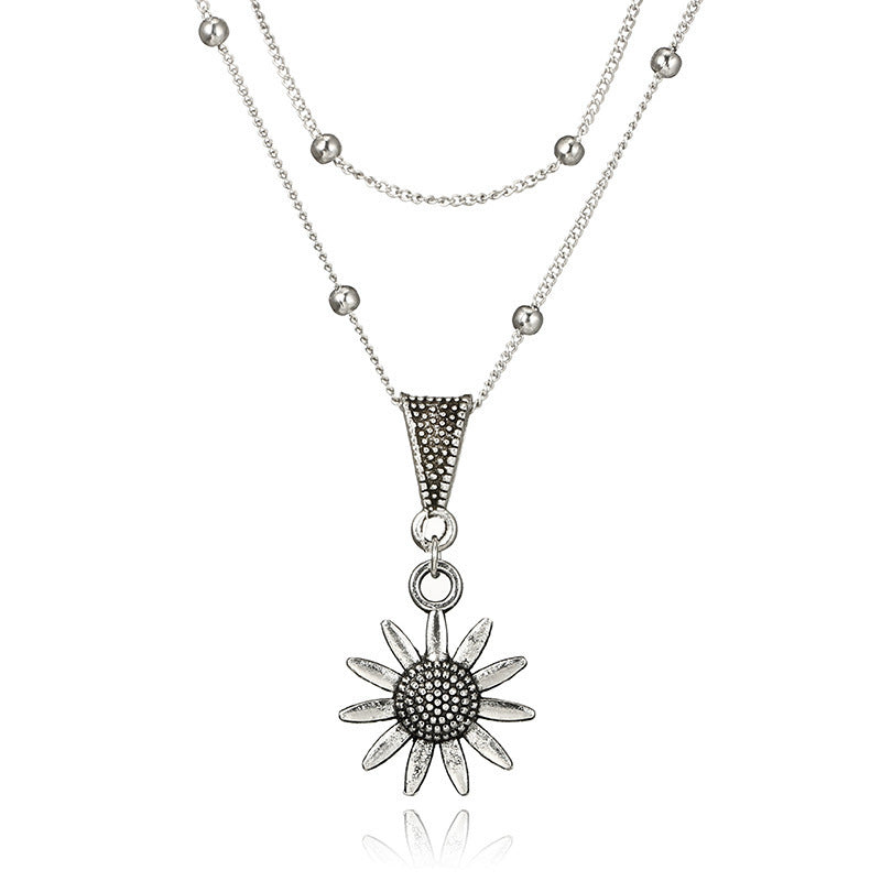 Creative Retro Sunflower Alloy Pendant Necklace